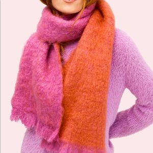 Kate Spade fuzzy woven scarf